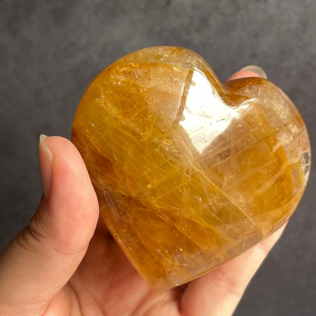 ゴールデンヒーラー ジオード入り 台座付き ハート