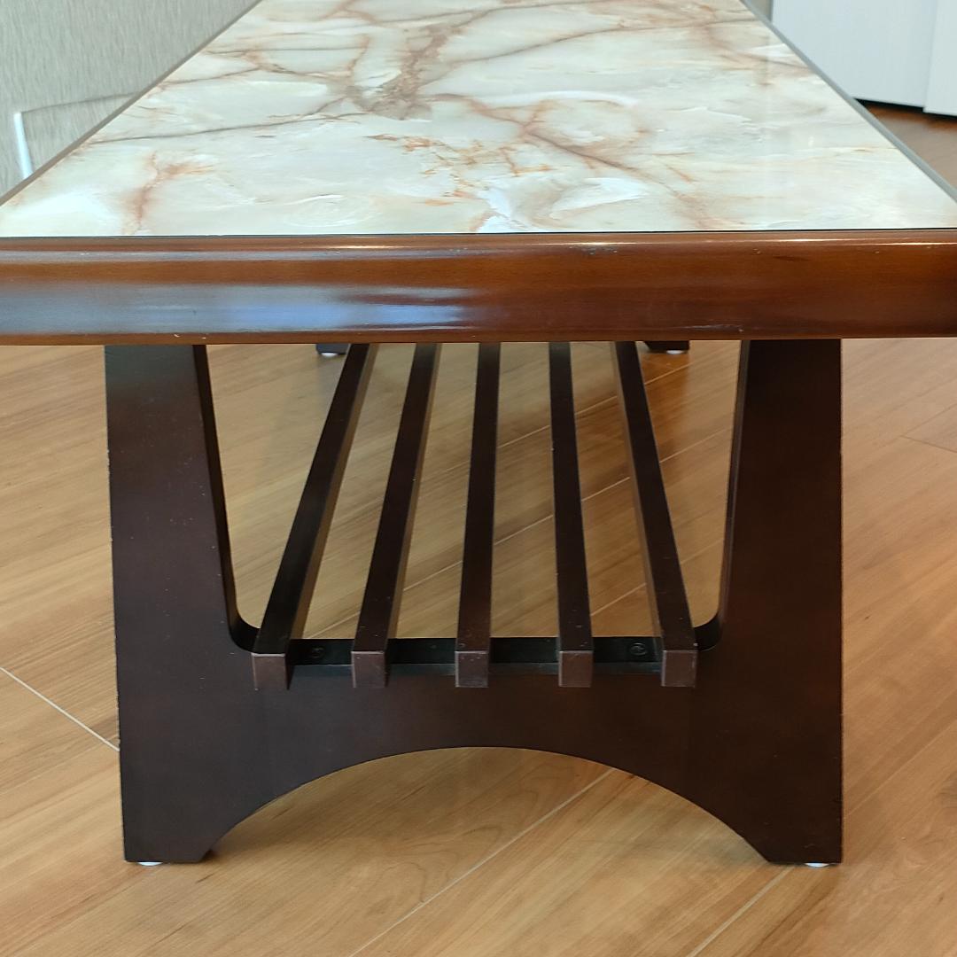 カリモク　センターテーブル　ヴィンテージ　大理石柄　木製