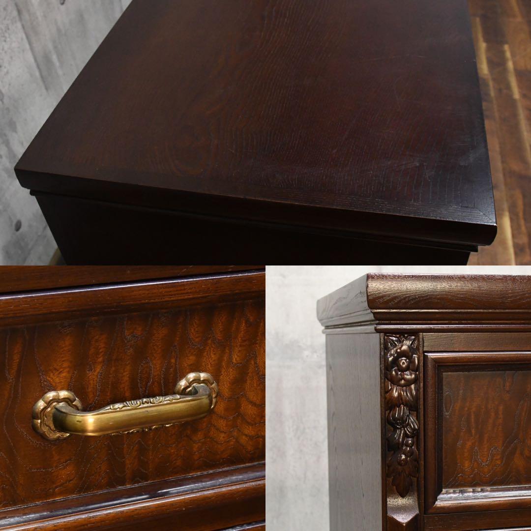 DDK78 伝統工芸士 桑政作 府中家具 最高級 横長箪笥 焼印 ワイドチェスト