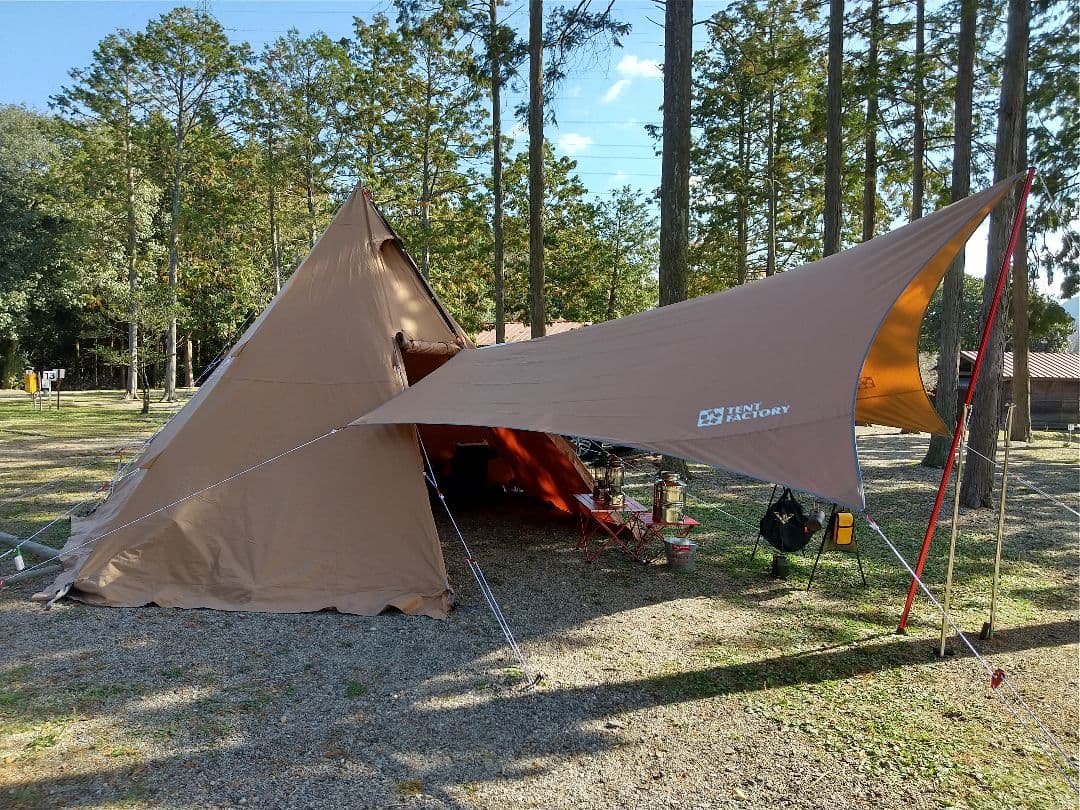 テントファクトリーワンポイントTCテント + ウィングタープTC ★美品★