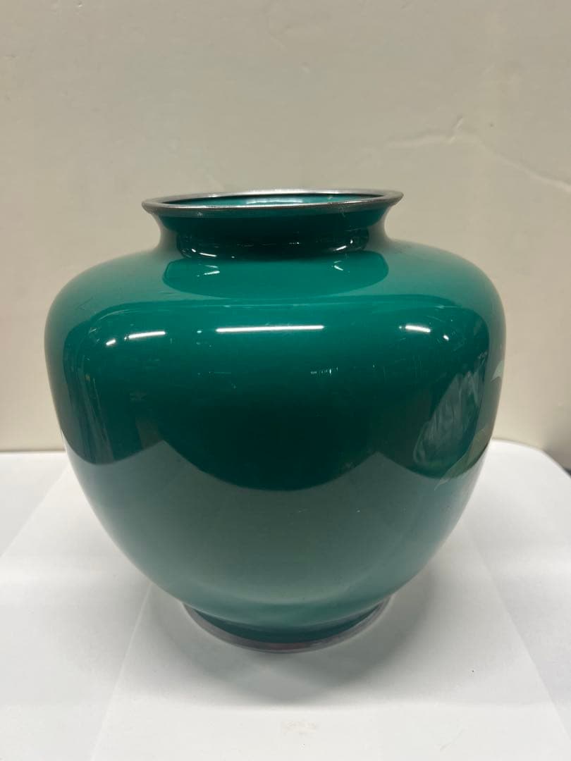 七宝焼　七宝花瓶（菊のデザイン）送料込み