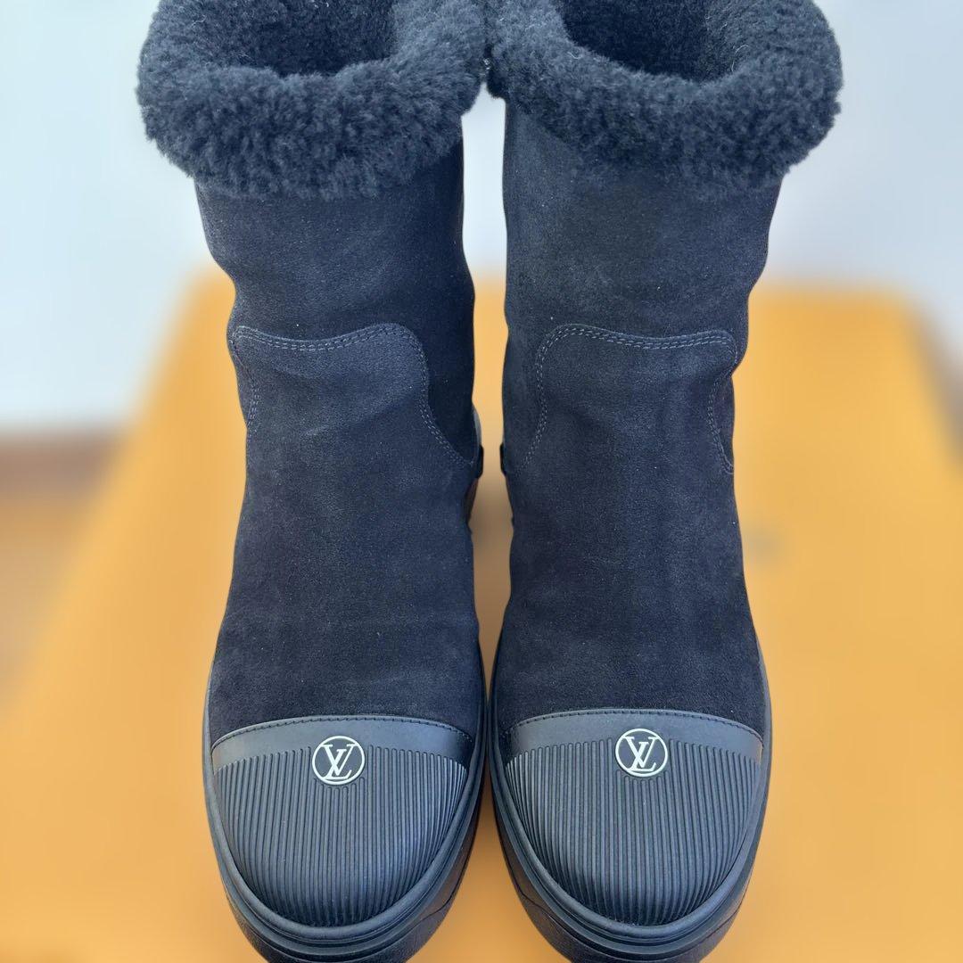美品　ルイヴィトン　ブリージーライン　ボアブーツ　スウェード　シューズ　ムートン