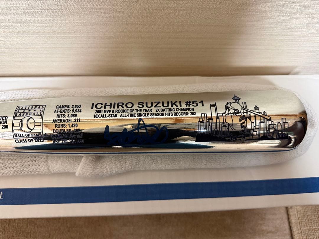 2025アメリカ野球殿堂入り イチロー 直筆サインバット 直筆サインボール