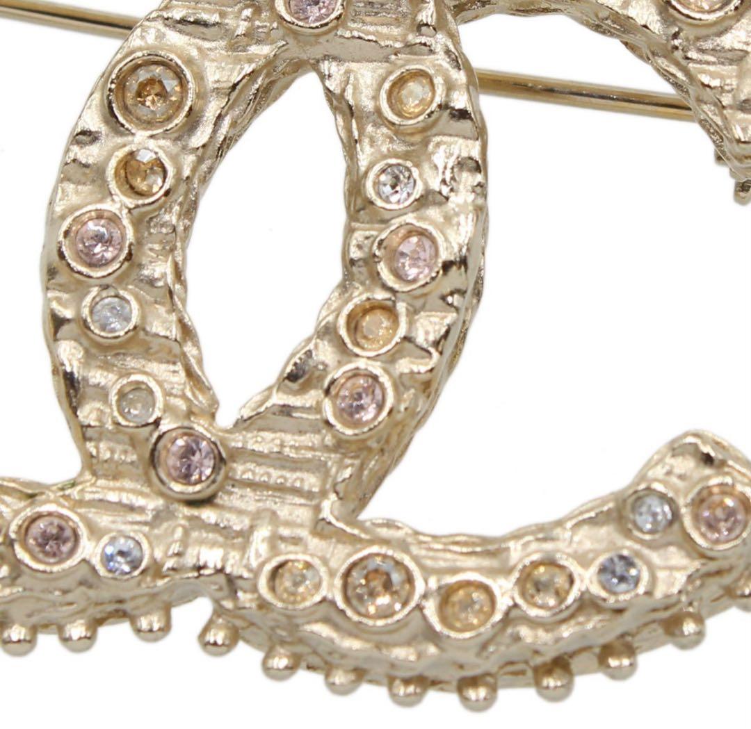 H2985 新同!! シャネル ココマーク ラインストーン ブローチ A13