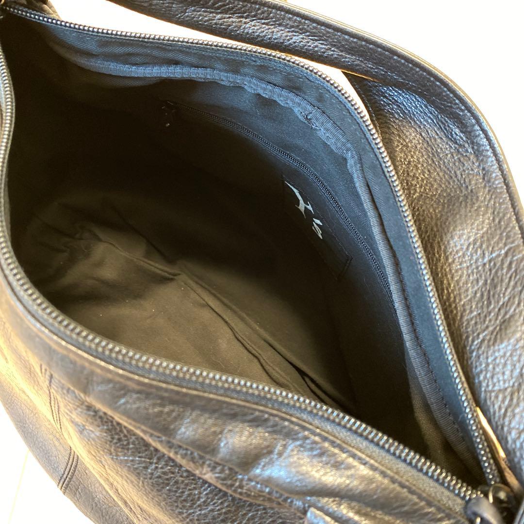 ワイズ　ヨウジヤマモト　レザーバッグ　ユニセックス　ブラック