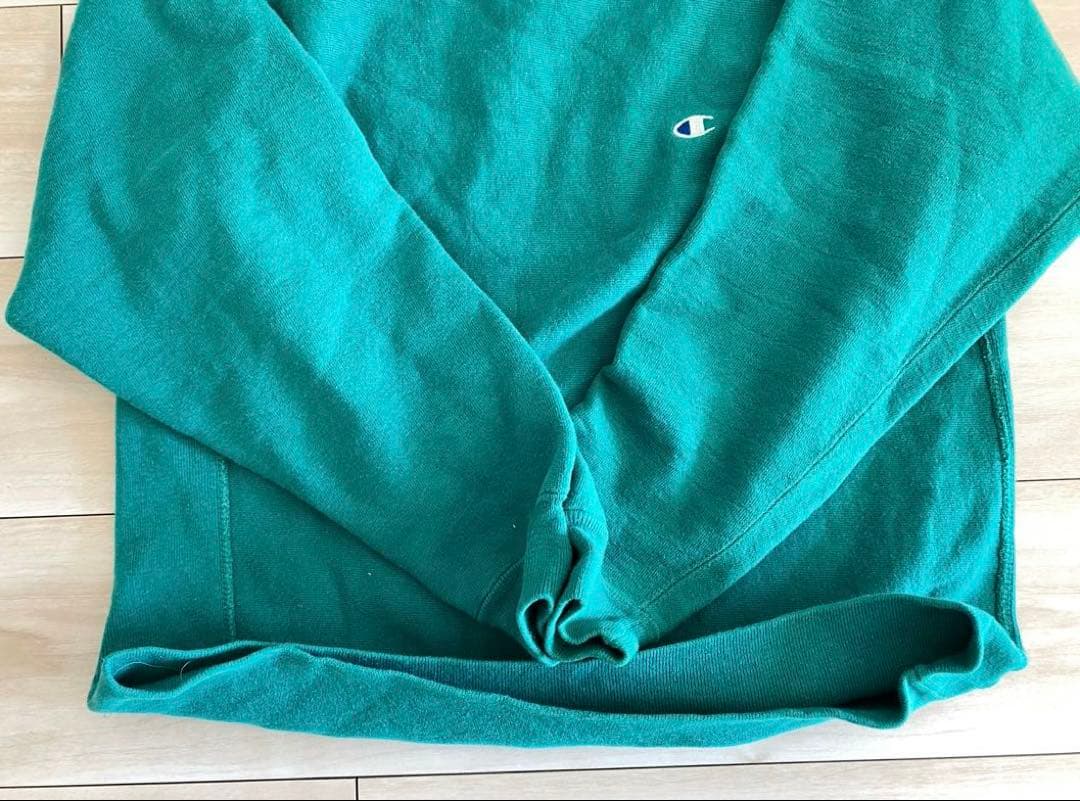 レアカラー 90s チャンピオン リバースウィーブ ターコイズグリーン USA製