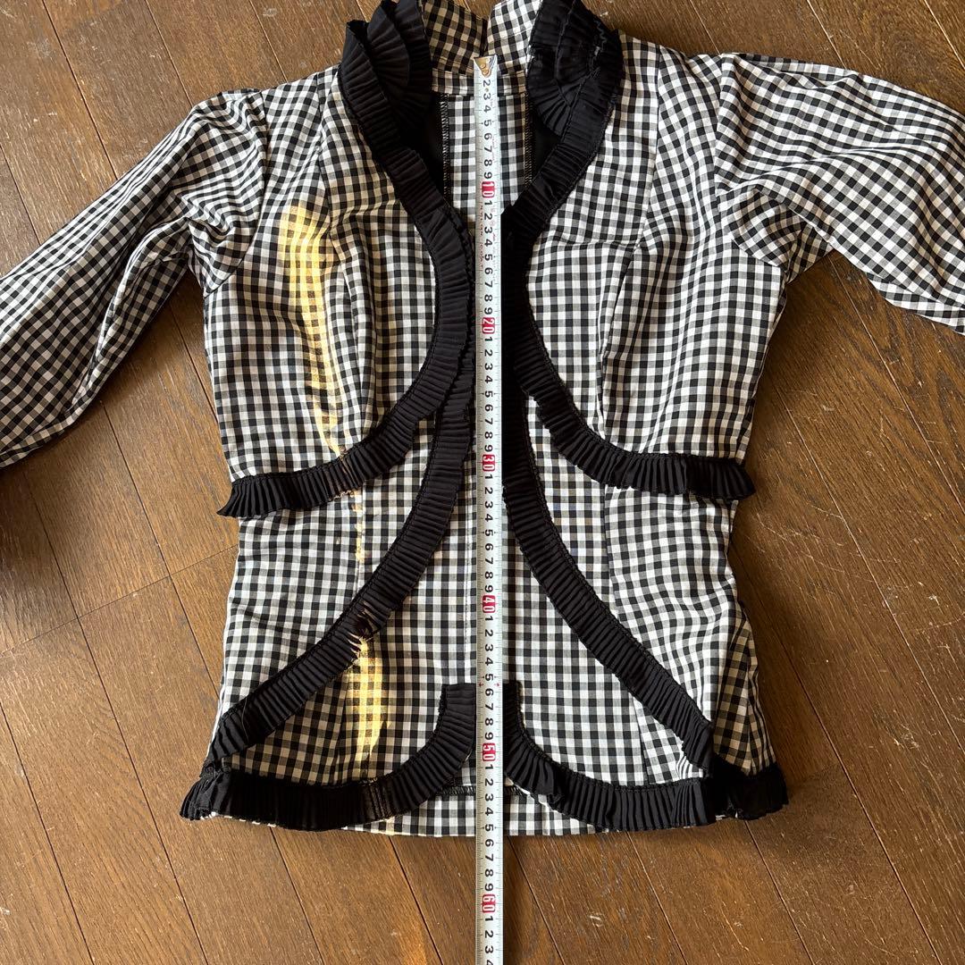 フラメンコツーピース　黒白チェック