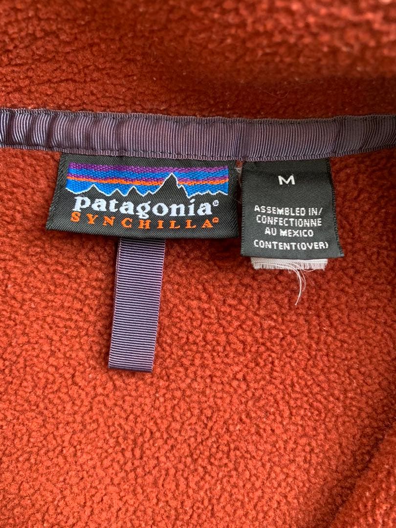 【M】Patagonia 02年 シンチラ スナップT レンガ色 メキシコ製