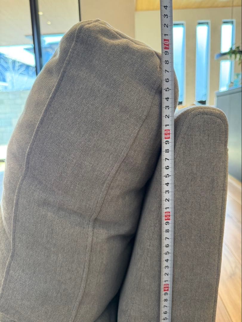 【ウニヒピリ様】グレー ファブリックソファ 木製フレーム