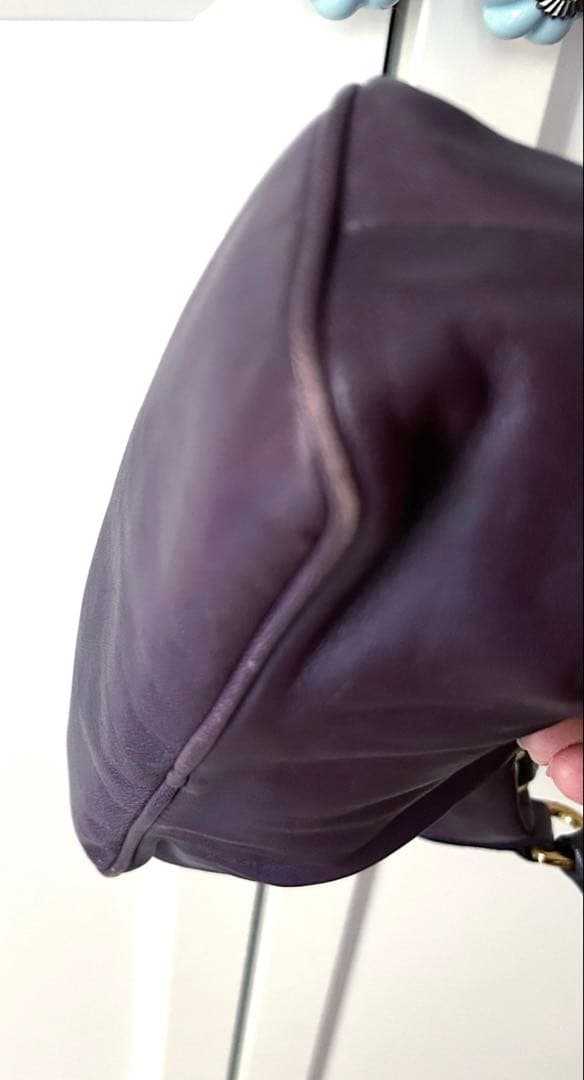 PRADA パープル レザー ハンドバッグ