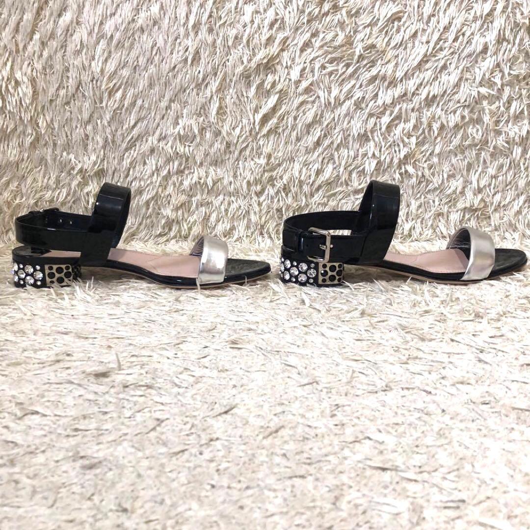 未使用✨ミュウミュウ　サンダル　サイズ37 1/2　23.5cm ブラック