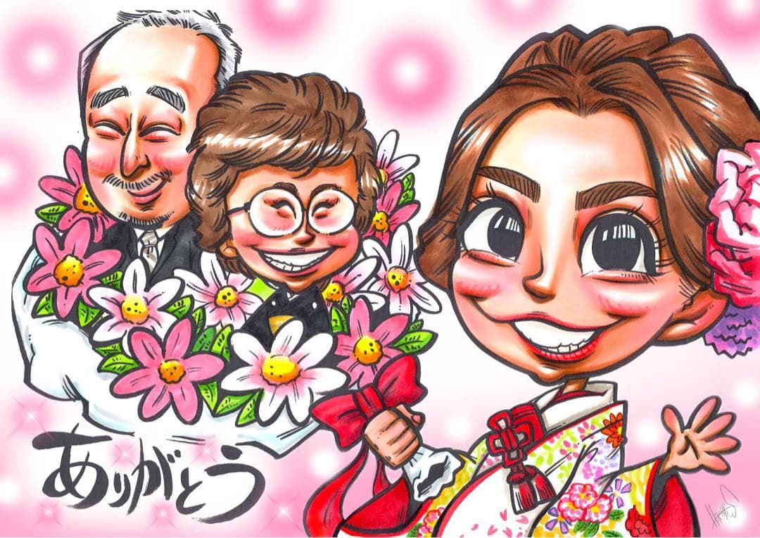 【プレゼントに人気】優しいタッチの手描き似顔絵★修正OK★誕生日