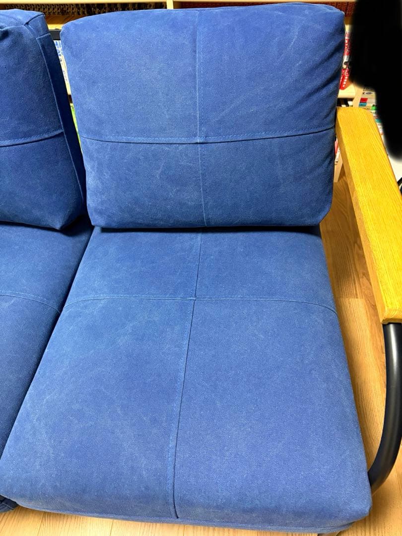 デニム風生地 3人掛けソファ