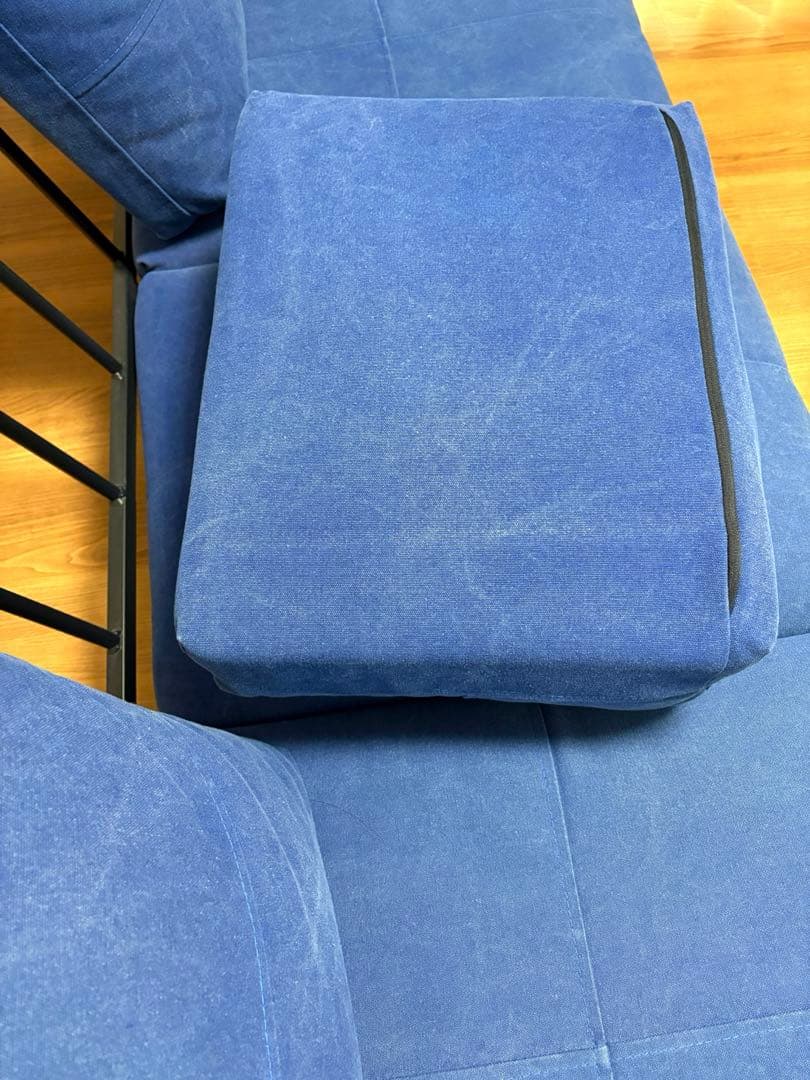 デニム風生地 3人掛けソファ