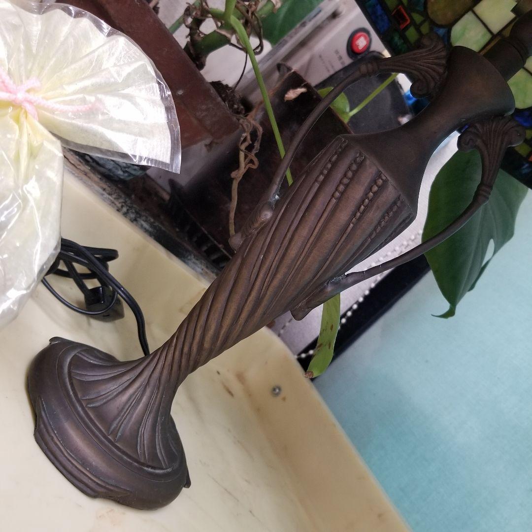 ヴィンテージ　２灯　グリーン　ストライプ　スタッズ　デザイン　ステンドグラス