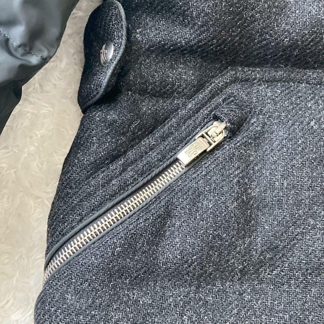 モンクレール モンクレールガムブルー ウール ダウンジャケット ブラック