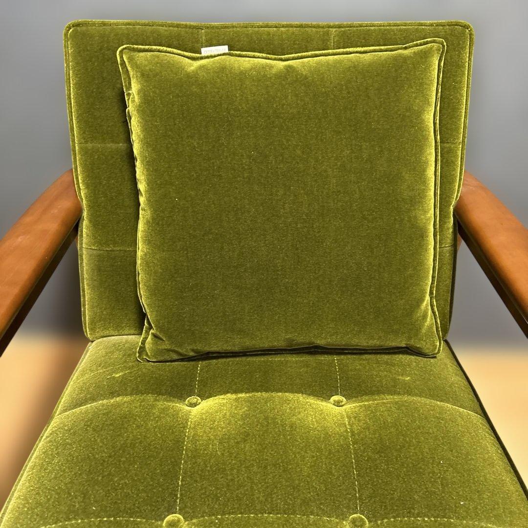 カリモク60 kチェア1人がけ　モケットグリーン【純正クッション付】