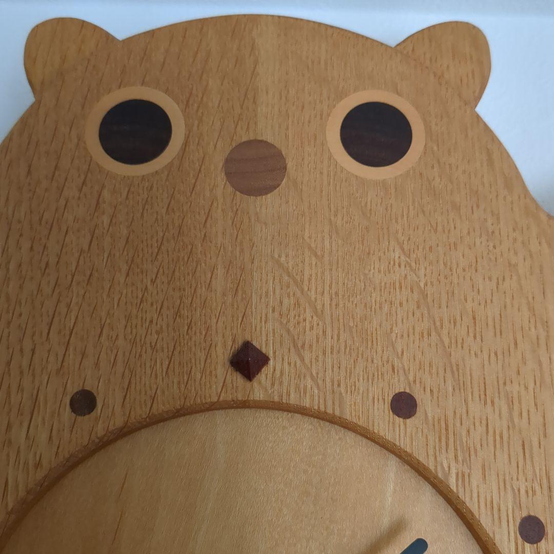 美品★北海道東川振興公社　コタンクルカムイ　エゾモモンガ　木工時計