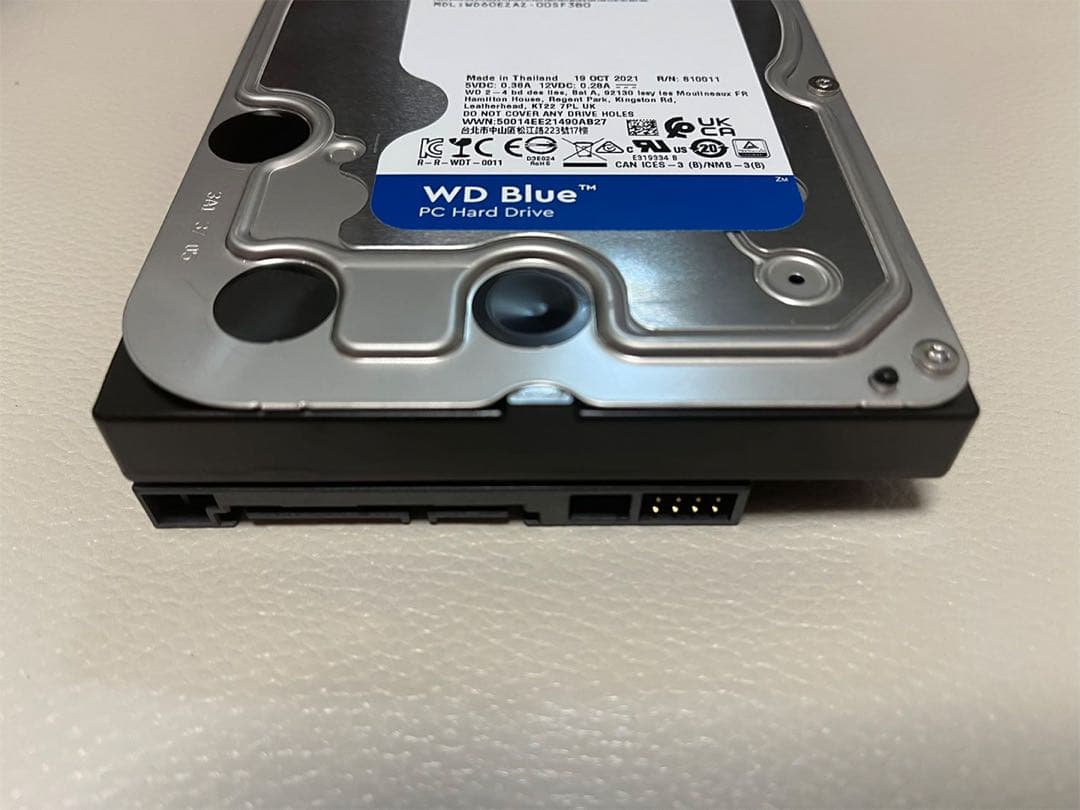 WD60EZAZ WD Blue 6TB HDD 10,943時間使用