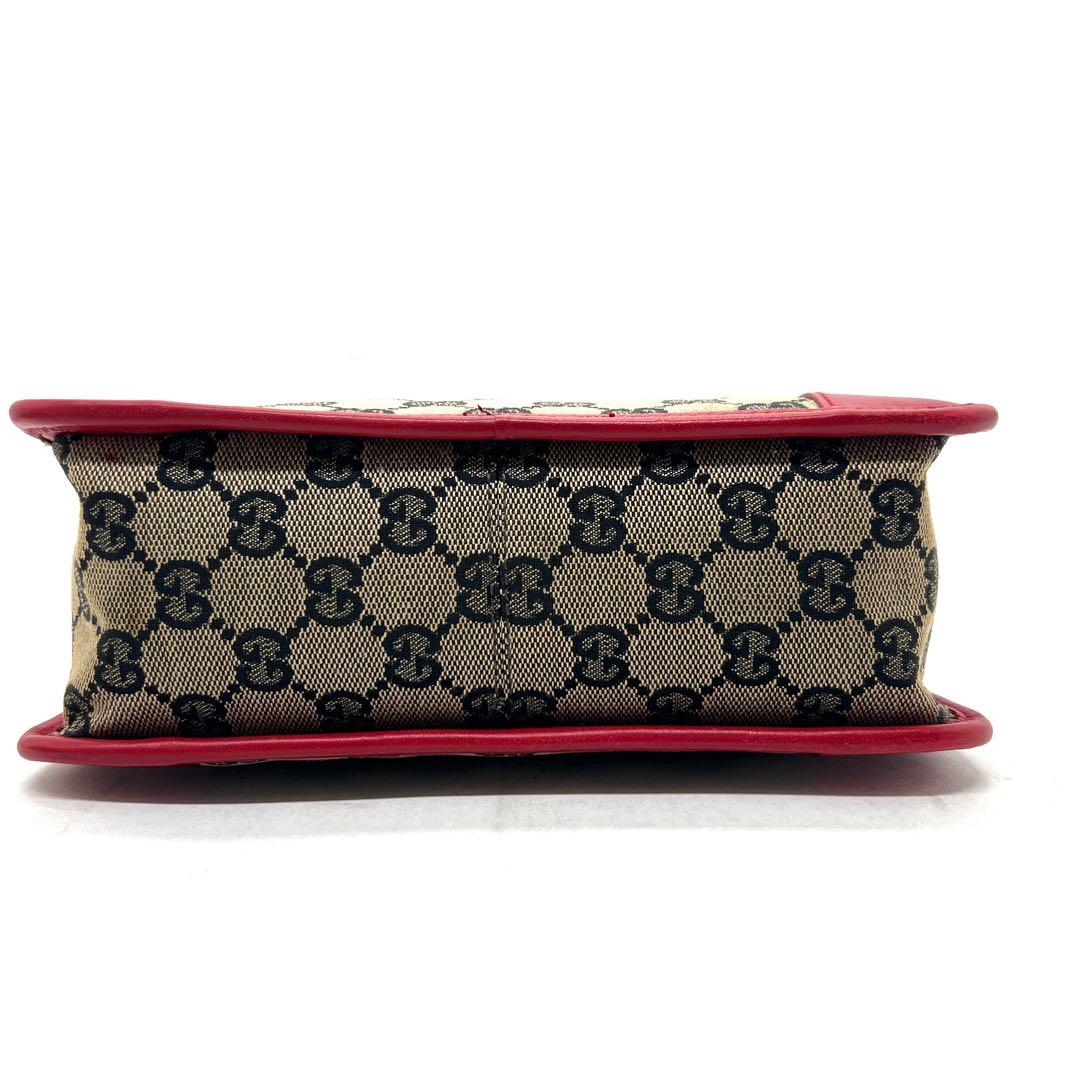 【極美品】 GUCCI GG柄 ハンドバッグ キャンバス レザー レッド