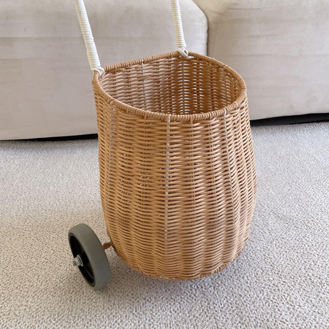 バスケット　ラタンバギー　子供　手押し車　おままごと　韓国　カゴ　バギー