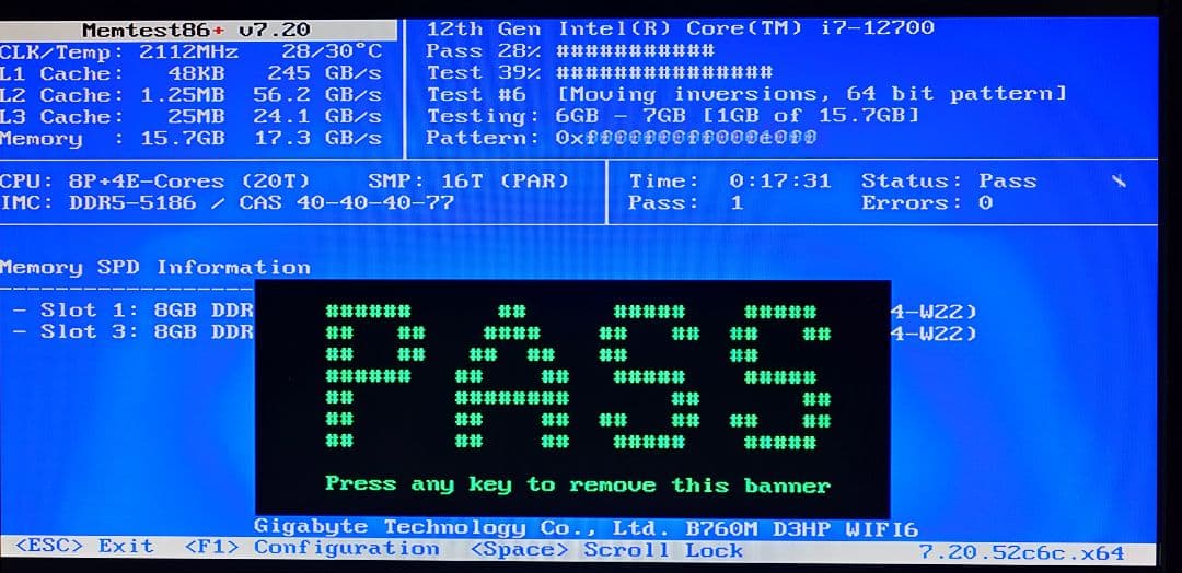 CORSAIR DDR5 5200 8GB×2 16GB 【動作確認済】