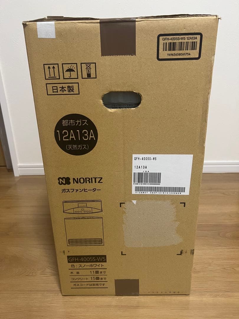 【新品未開封品】都市ガス ファンヒーター　GFH-4005S-W5 ノーリツ