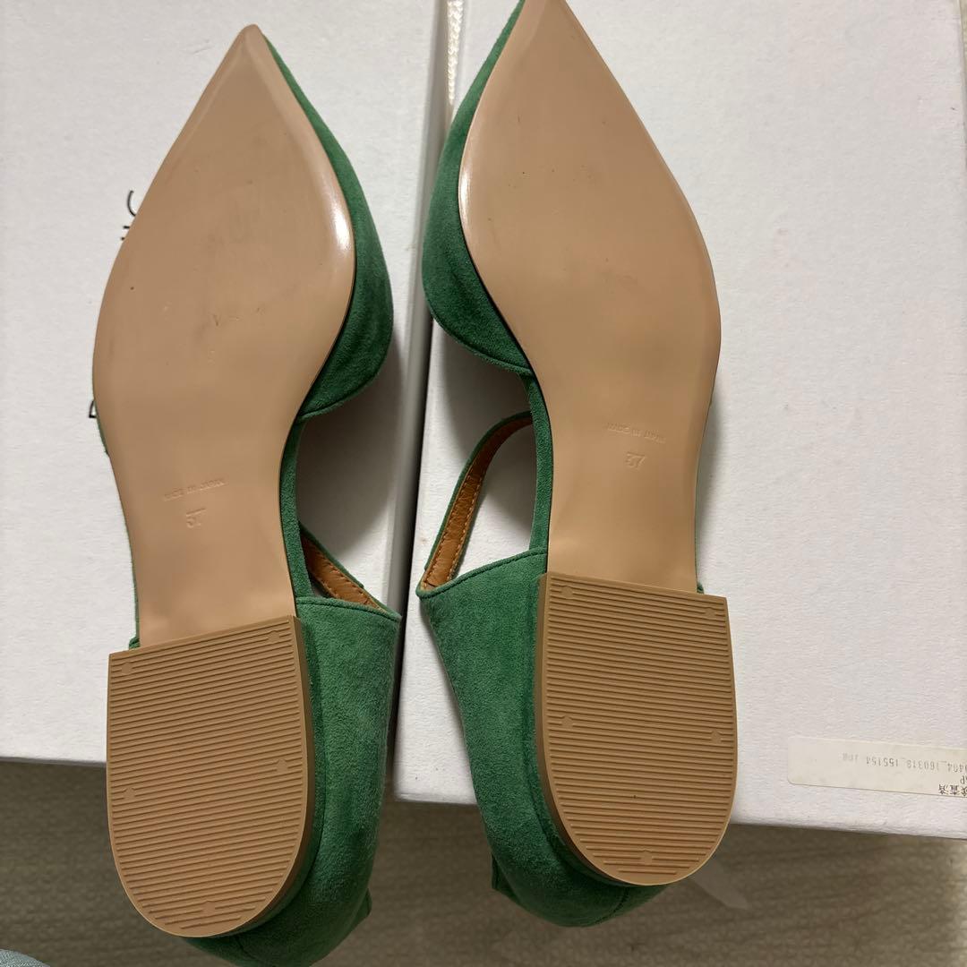 限定値下げ★未使用★PIPPICHIC ピピシック★グリーンフラット　パンプス