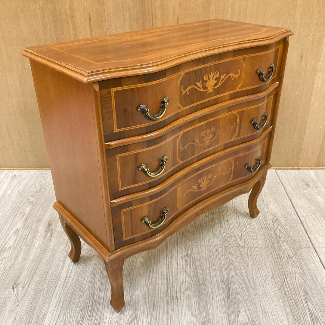 イタリア　象嵌　クラシック　3段チェスト ヨーロピアン 猫足