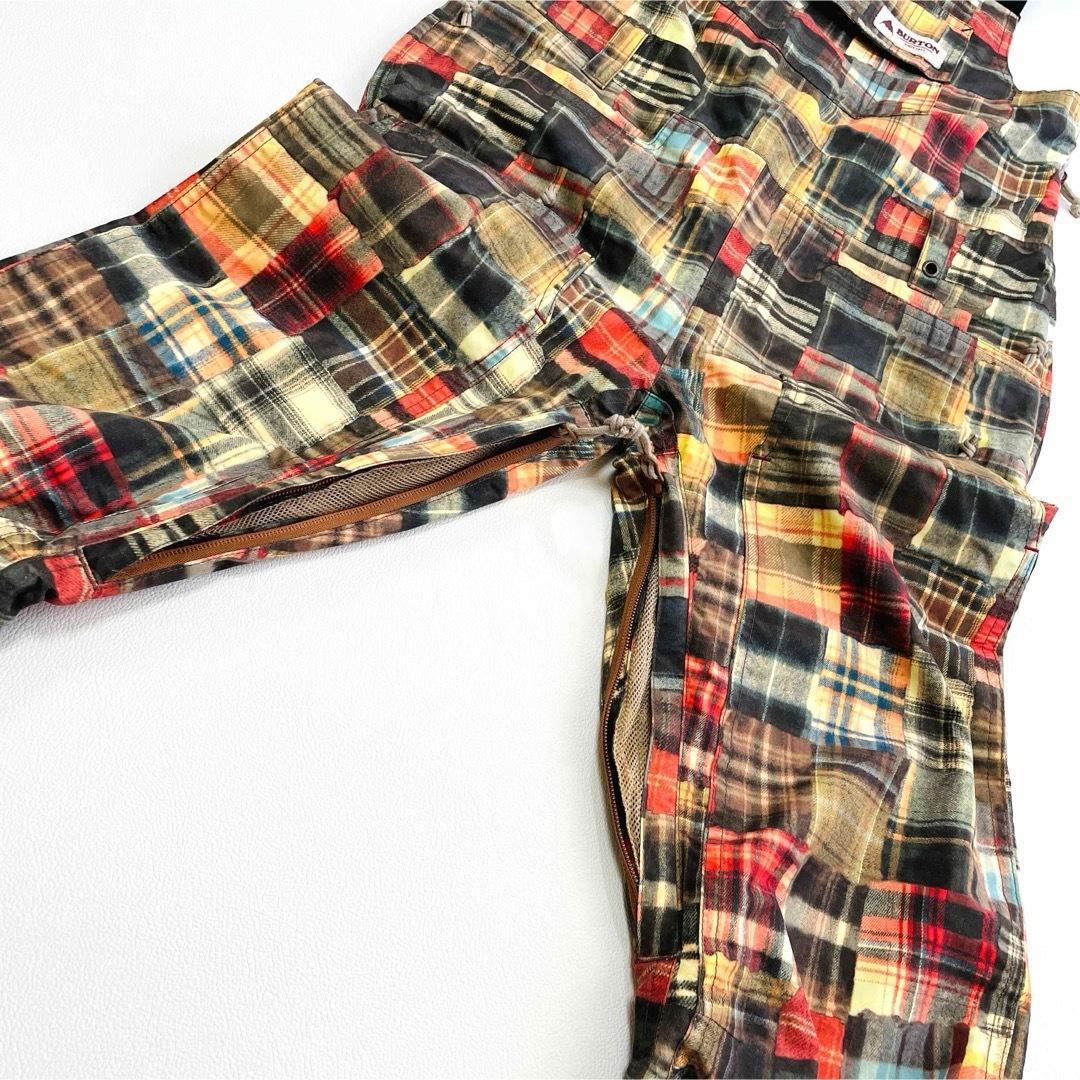 6646 バートン　ビブパンツ　パッチワーク柄　つなぎ　スノーボード レディース