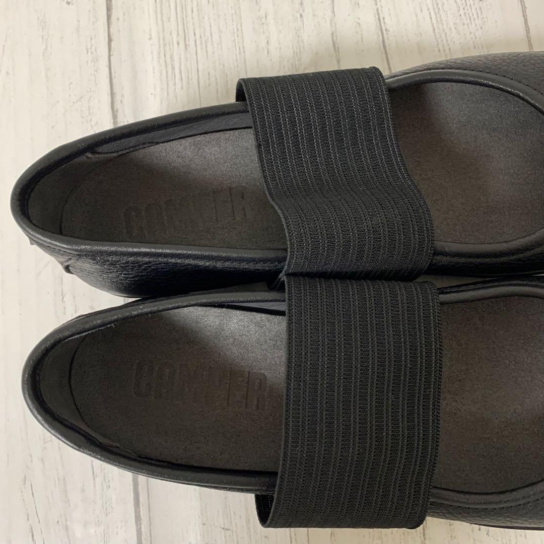 【超美品】Camperライトニナ フラットシューズ レザー36ブラック