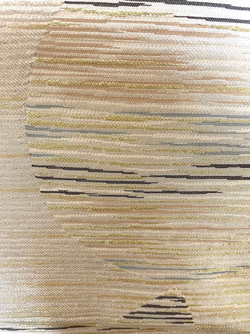 ♦️逸品　正絹　幾何学丸模様　洒落袋の作り帯