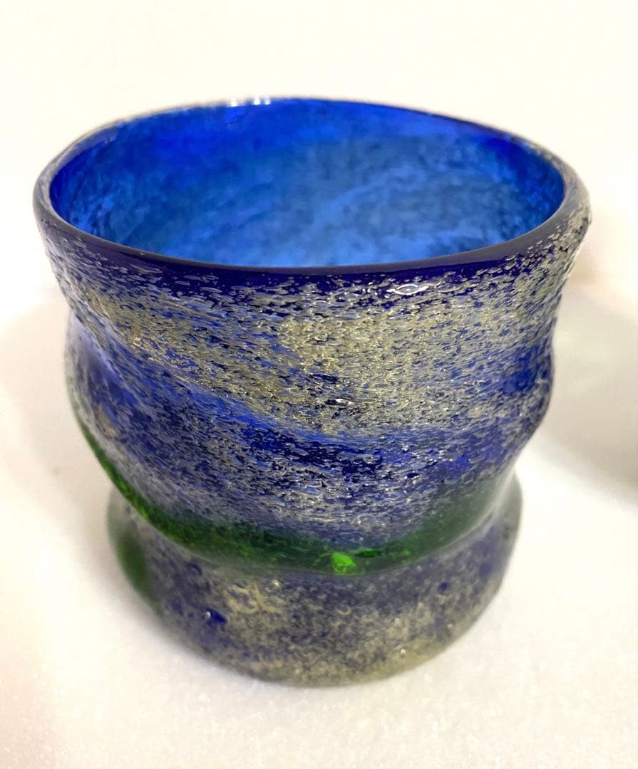 琉球ガラス　稲嶺盛吉グラス　刻印あり2個セット