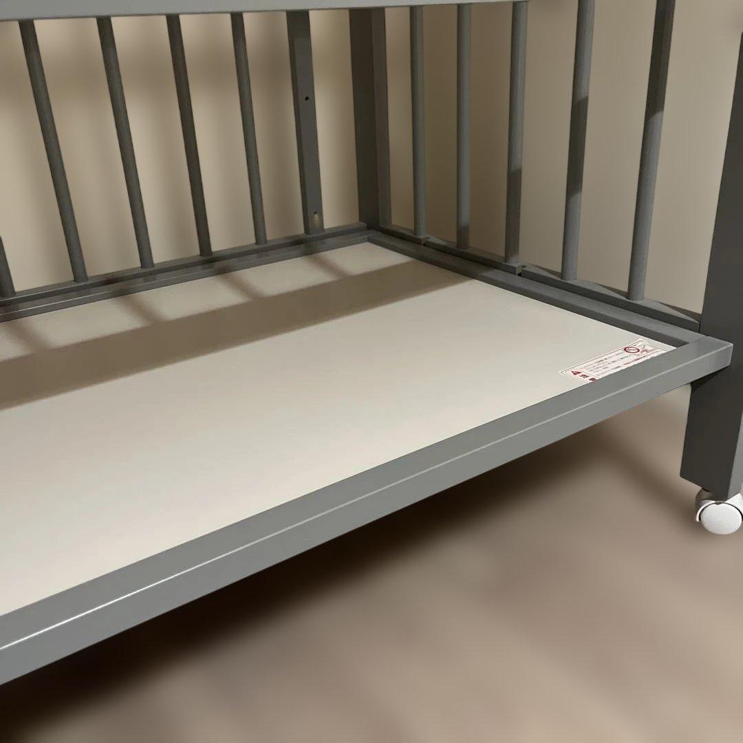 キンタロー　ベビーベッド　ミニアン　ライトグレー　組立使用説明書付き