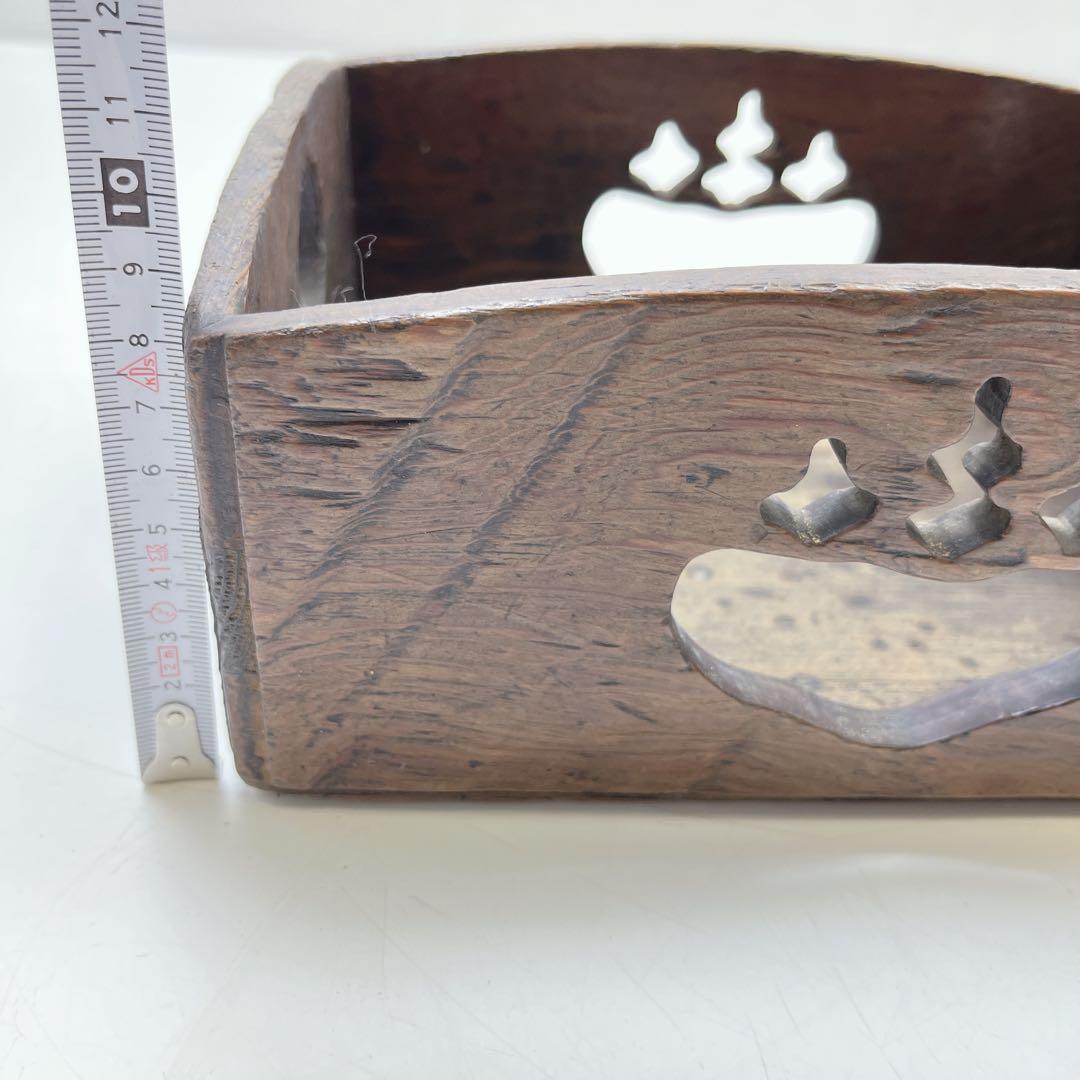 CH3218 茶道具　煙草盆　灰入れ　竹灰吹　木箱　古道具