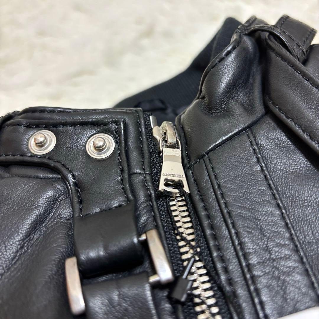 【新品・タグ付】ラブレス レザージャケット ライダース ブラック羊革 S