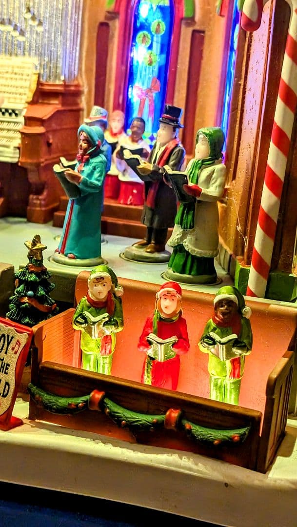 Xマス lemax ミュージカル・ホール　合唱つき　ライトハウス　ミニチュア