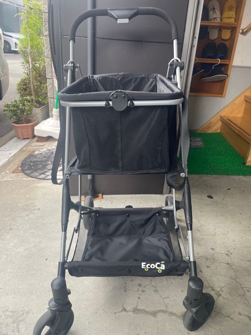 EcoCa 折りたたみ式 ブラックショッピングカート