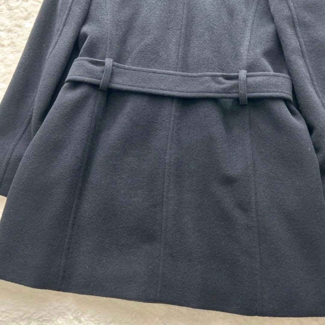 【美品✨】BURBERRYLONDON Pコート　アンゴラ ノバチェック 黒38