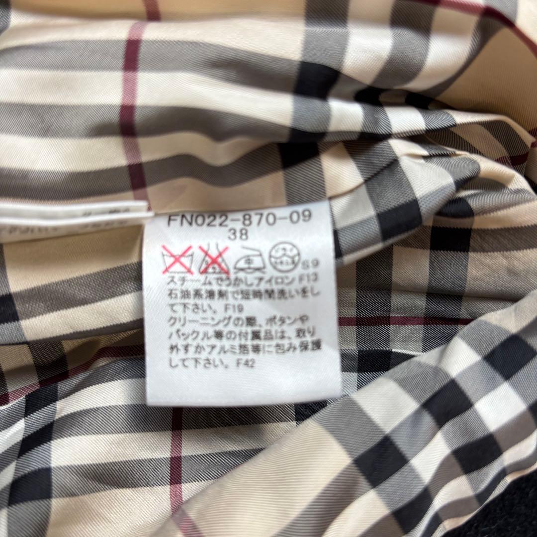【美品✨】BURBERRYLONDON Pコート　アンゴラ ノバチェック 黒38