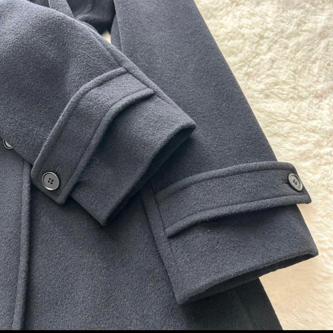 【美品✨】BURBERRYLONDON Pコート　アンゴラ ノバチェック 黒38