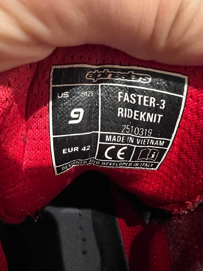 Alpinestars バイク用ブーツ ブラック/レッド/イエロー