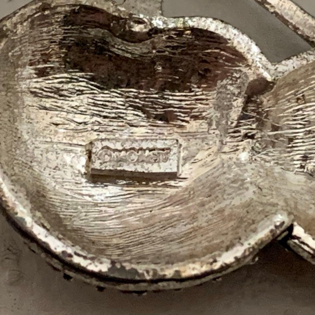 MONET VINTAGE チェリー リーフモチーフ ストーン装飾 ピンブローチ