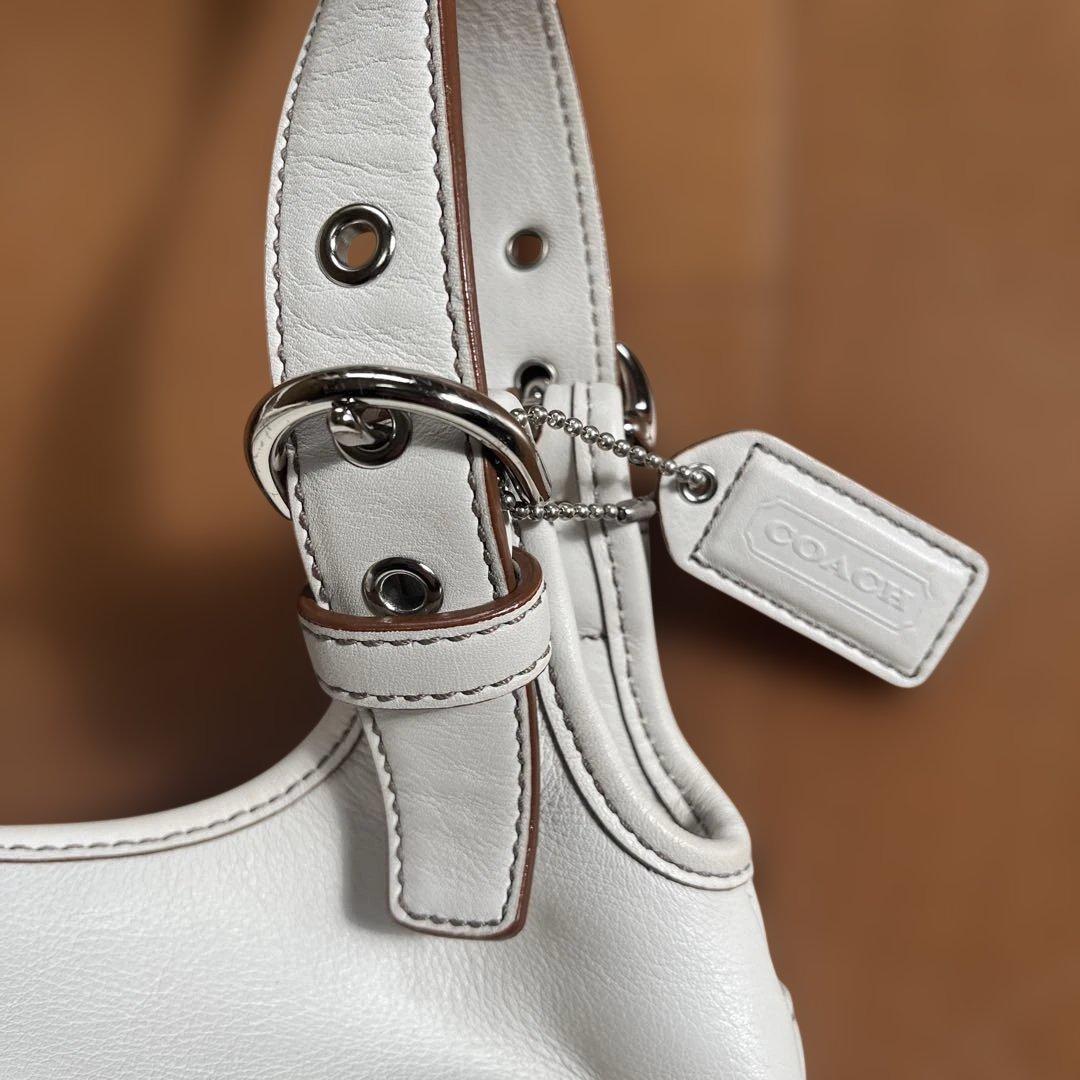 未使用 COACH ホワイトレザー ハンドバッグ コーチ ショルダーバック