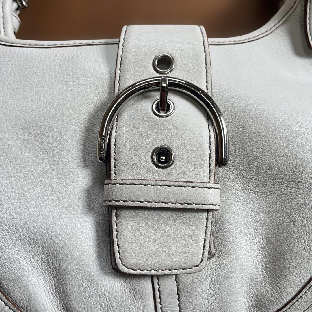 未使用 COACH ホワイトレザー ハンドバッグ コーチ ショルダーバック