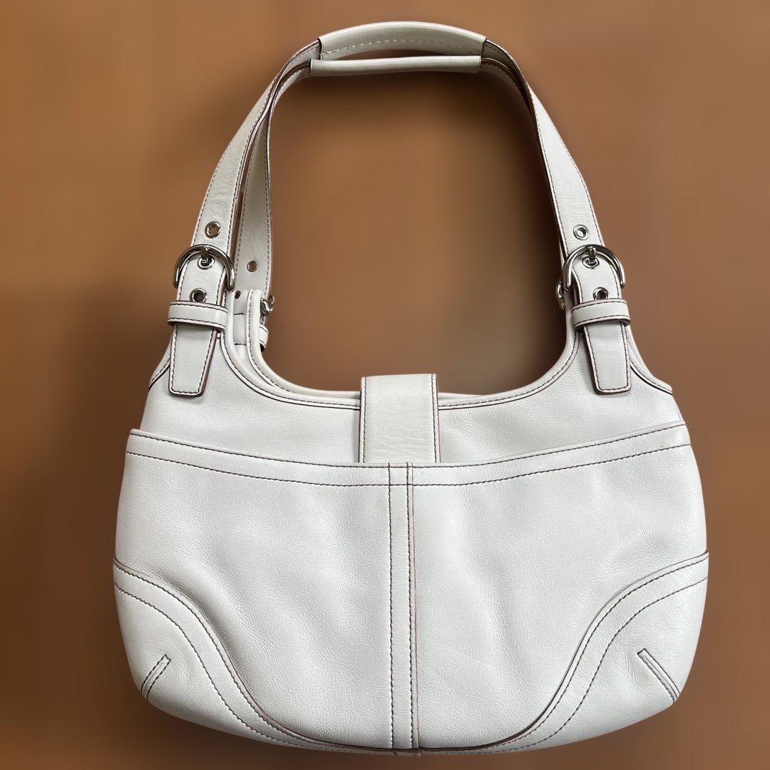 未使用 COACH ホワイトレザー ハンドバッグ コーチ ショルダーバック