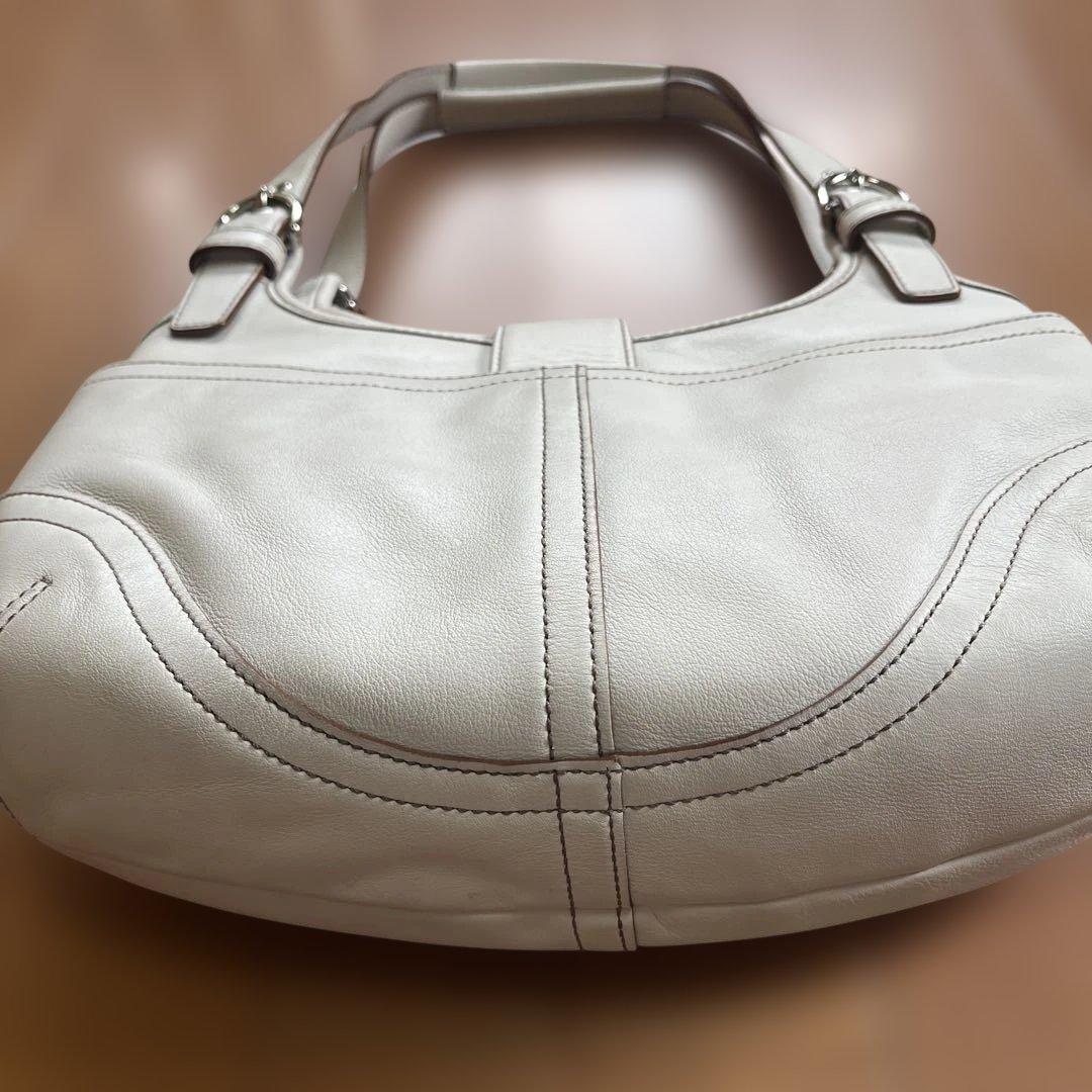 未使用 COACH ホワイトレザー ハンドバッグ コーチ ショルダーバック