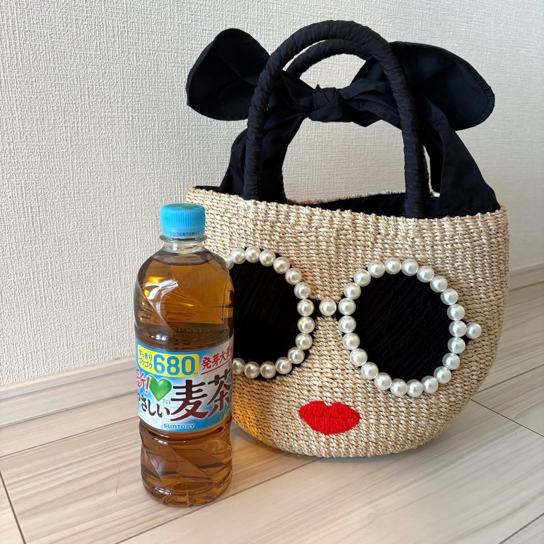 【美品】a-jolie パール　サングラス　カゴバッグ　ハンドメイド　アジョリー