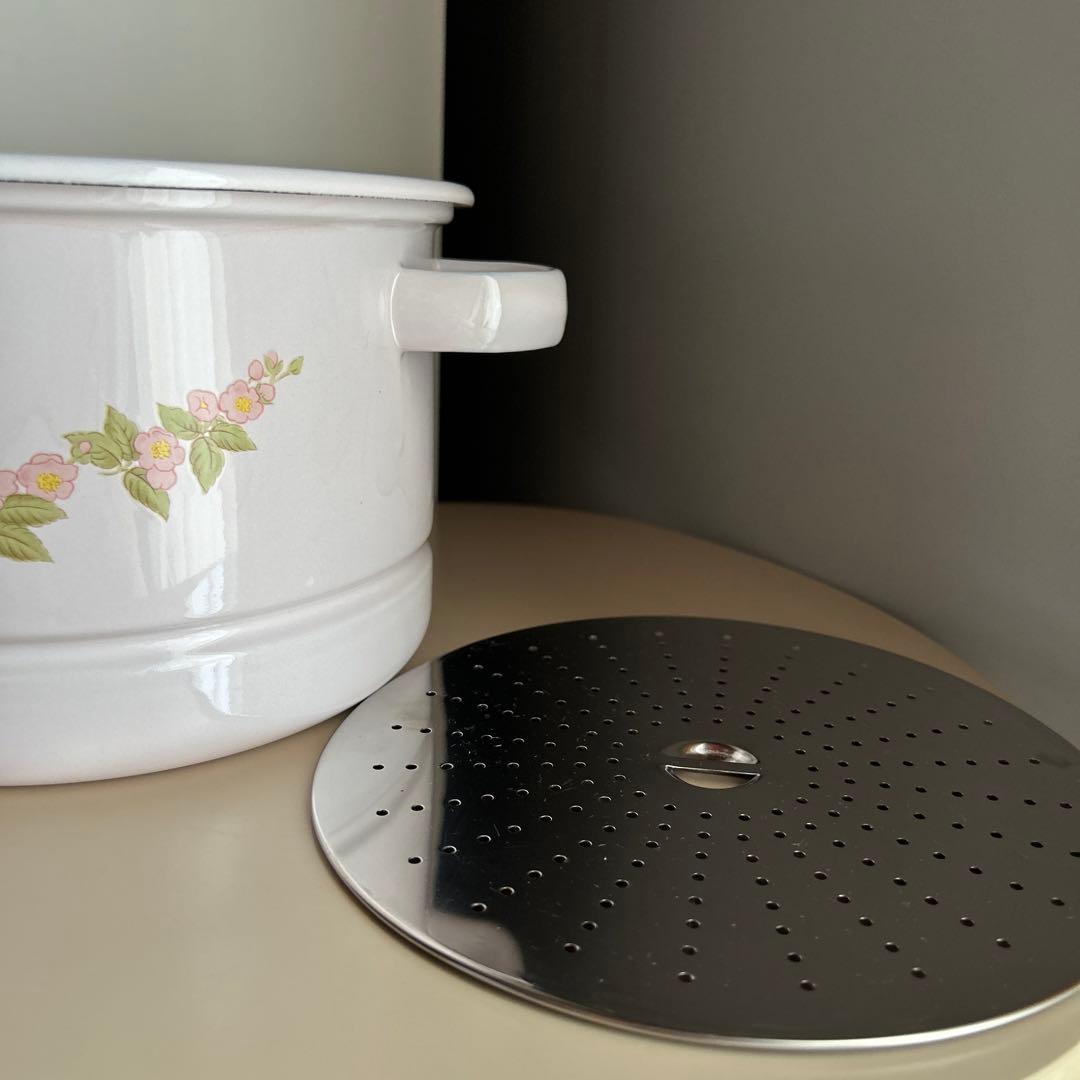 鍋 蒸し器 蒸籠 せいろ レトロ アンティーク 昭和 ホーロー鍋 蒸し鍋 レア