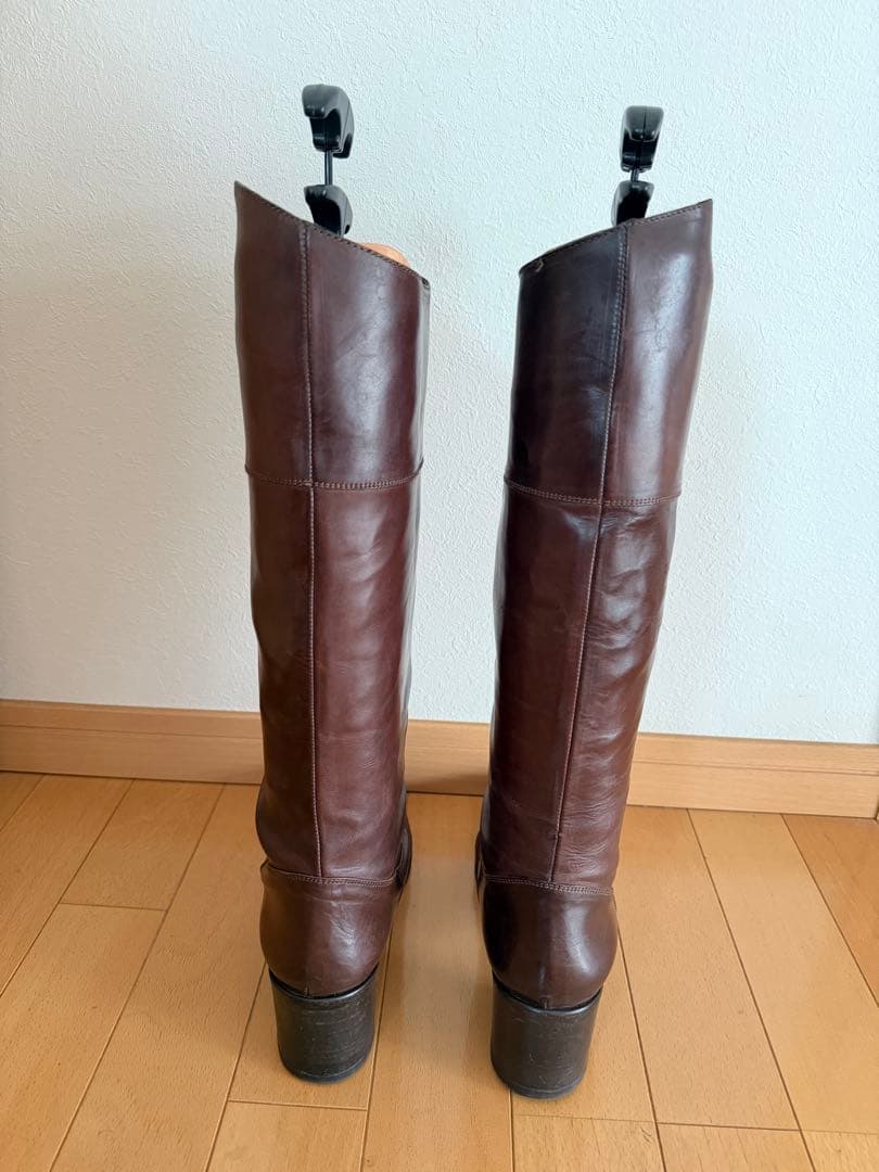 SARTORE サルトル ダークブラウン レザー ロングブーツ 38